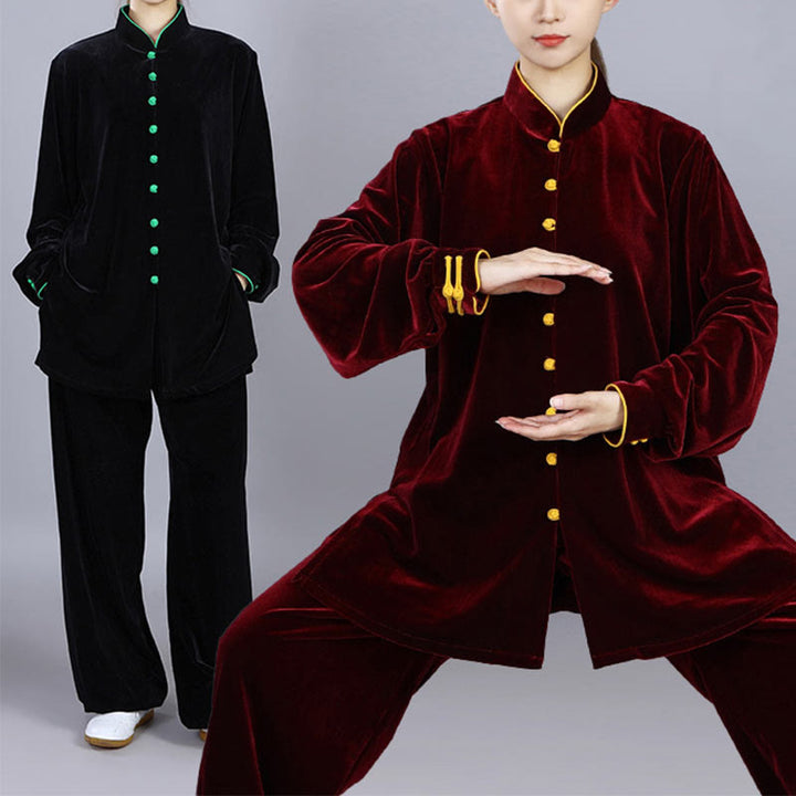 Conjunto de ropa unisex de terciopelo de felpa con Buddha Stones, 2 piezas, otoño e invierno, para meditación, tai chi, qigong y práctica zen - image 20