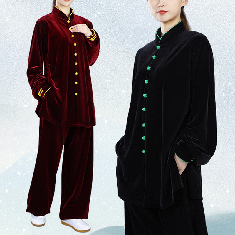 Conjunto de ropa unisex de terciopelo de felpa con Buddha Stones, 2 piezas, otoño e invierno, para meditación, tai chi, qigong y práctica zen - image 21