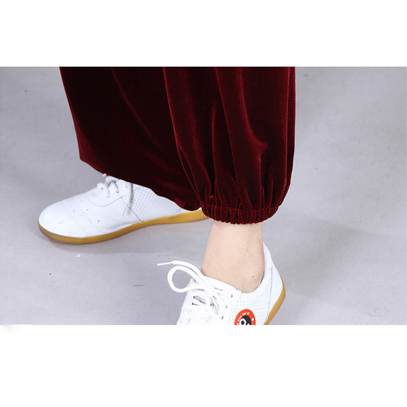 Conjunto de 2 piezas de ropa de terciopelo unisex con botones de rana para meditación y práctica de tai chi y qigong de Buddha Stones para otoño e invierno - image 12