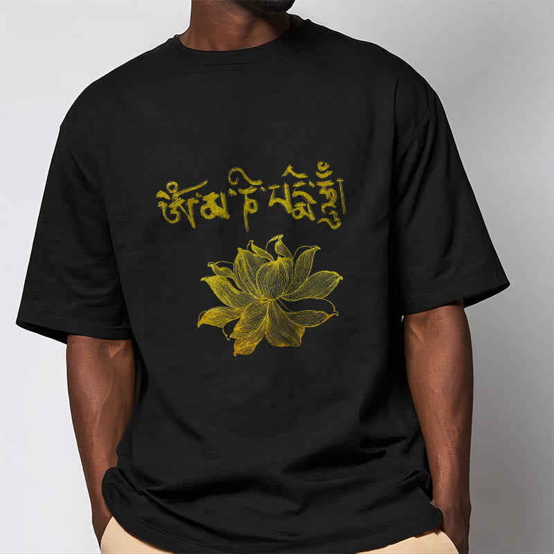 Buddha Stones Camiseta sánscrita Golden Lotus - image 2
