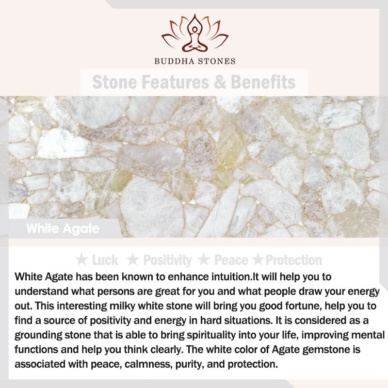 Pulsera positiva con cuentas de jade hetiano y loto de ágata blanca natural de Buddha Stones