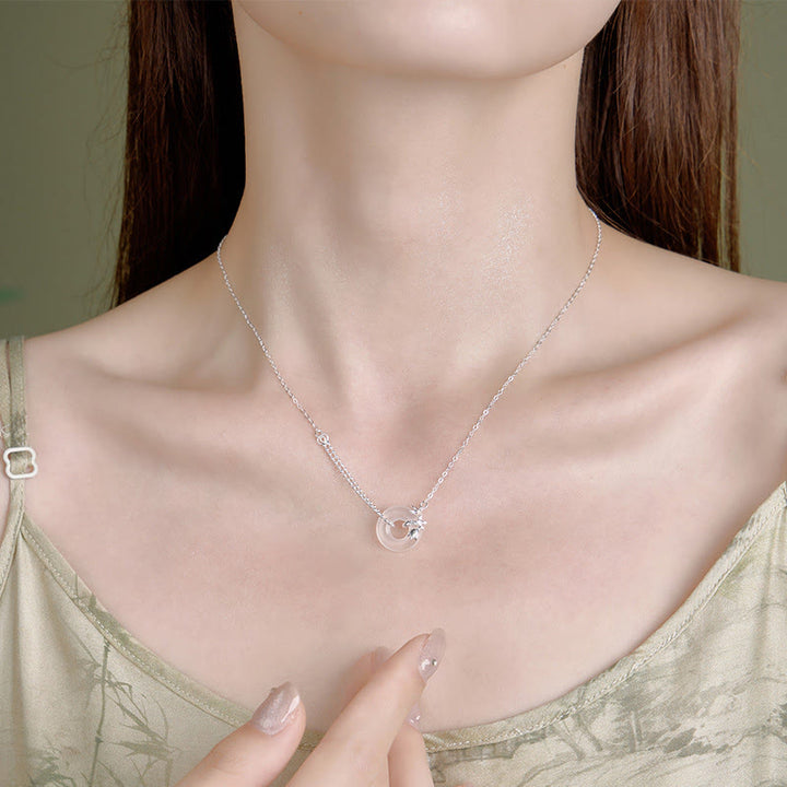 Colgante de plata de ley 925 con forma de tulipán y calcedonia y hebilla de la suerte con Buddha Stones - image 9