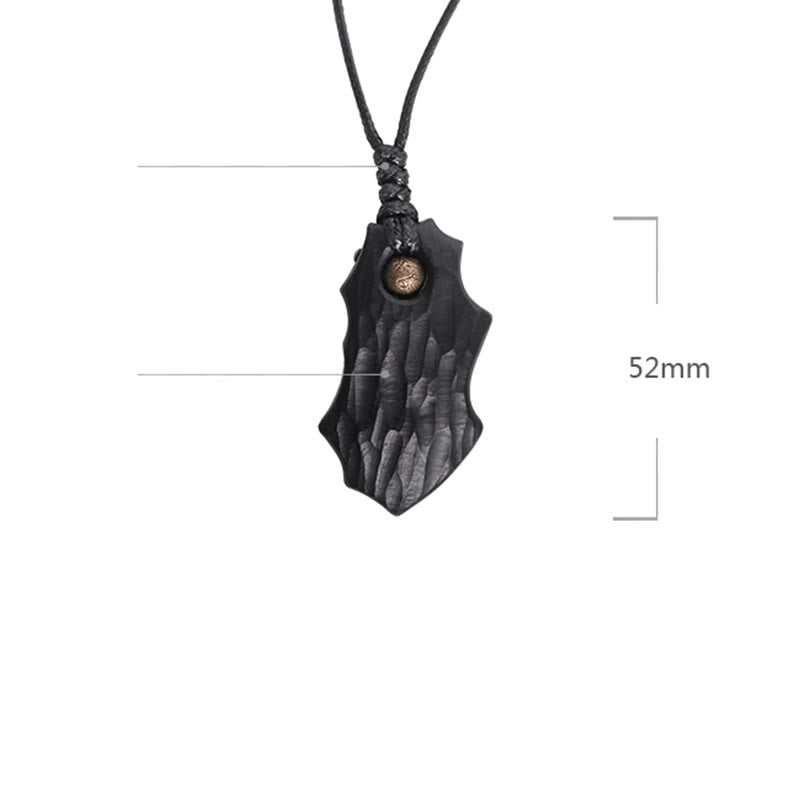 Collar con colgante de paz y calma con cuentas de cobre de forma irregular de madera de ébano y Buddha Stones