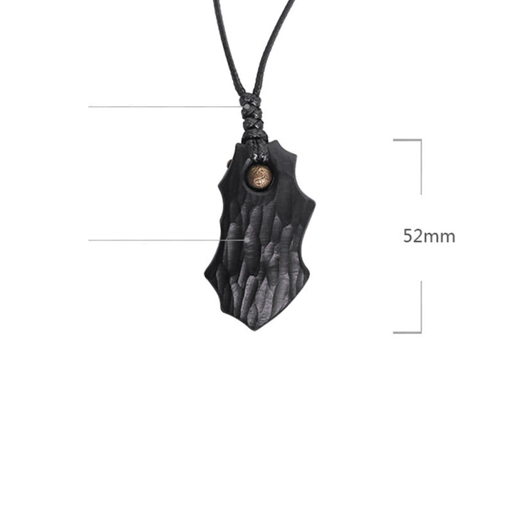 Collar con colgante de paz y calma con cuentas de cobre de forma irregular de madera de ébano y Buddha Stones