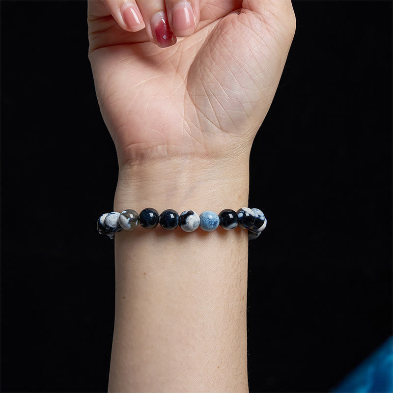 Pulsera protectora de ágata orca con Buddha Stones