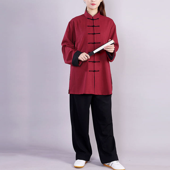 Conjunto de ropa unisex de lino y algodón con diseño de rana y Buddha Stones, para meditación, tai chi, qigong y zen, otoño e invierno, 2 unidades - image 4