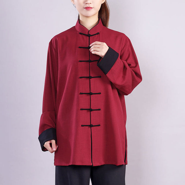Conjunto de ropa unisex de lino y algodón con diseño de rana y Buddha Stones, para meditación, tai chi, qigong y zen, otoño e invierno, 2 unidades - image 7