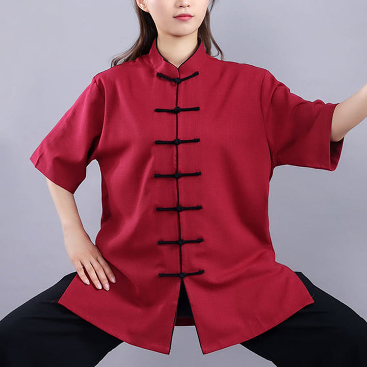 Conjunto de ropa unisex de lino y algodón con diseño de rana y Buddha Stones, para meditación, tai chi, qigong y zen, otoño e invierno, 2 unidades - image 12