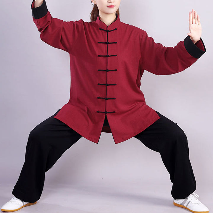 Conjunto de ropa unisex de lino y algodón con diseño de rana y Buddha Stones, para meditación, tai chi, qigong y zen, otoño e invierno, 2 unidades - image 1