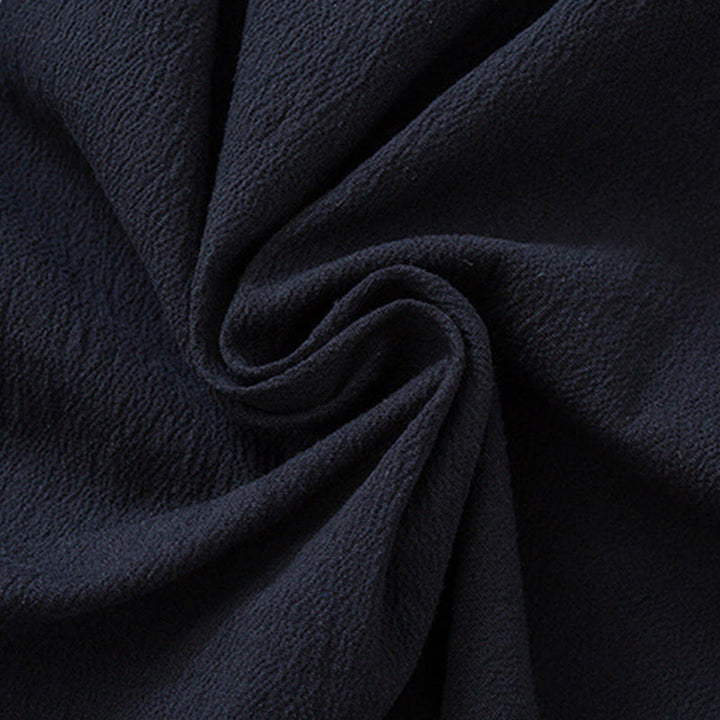 Traje Tang con botones de rana para hombre de Buddha Stones, chaqueta y camisa con bordado de grulla blanca de algodón y bolsillos - image 8