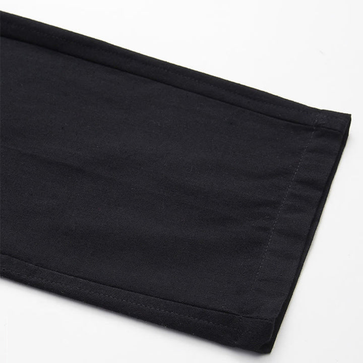 Conjunto de 2 piezas de camisa y pantalones de manga larga de algodón con botones de rana para hombre con Buddha Stones