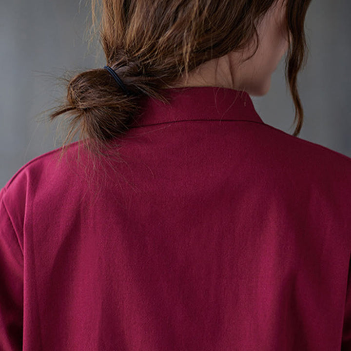 Camisa de manga larga con botones de rana para mujer con Buddha Stones, pantalones de meditación, ropa de lino y algodón - image 11