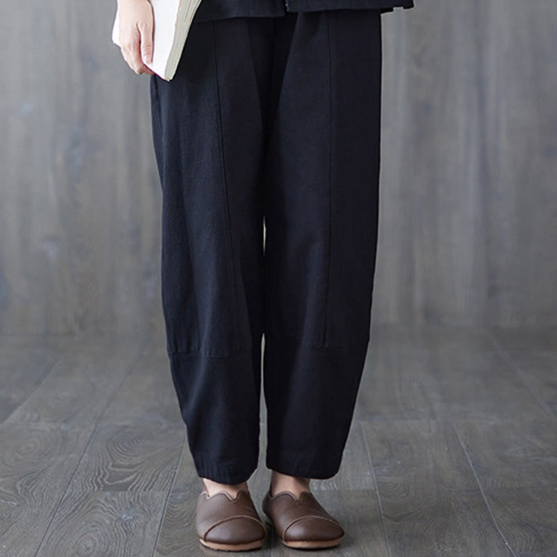 Conjunto de ropa de meditación para mujer con camisa de manga larga y botones de rana de Buddha Stones. - Pantalones negros - US8-10，UK/AU12-14，EU40-42 (2XL) - image 21