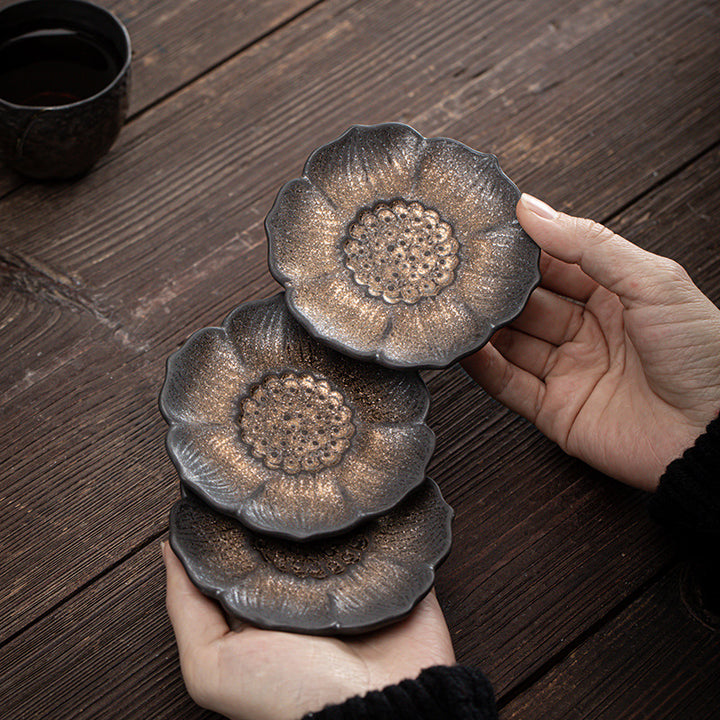 Tapete para Taza de cerámica con diseño de flor de loto Vintage , Buddha Stones, posavasos para taza de té, tapete para té de Kung Fu