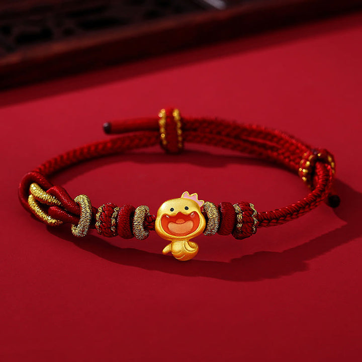 Pulsera de plata de ley 925 con hilo rojo y Buddha Stones , año de la serpiente, corona bonita y fuerza de serpiente