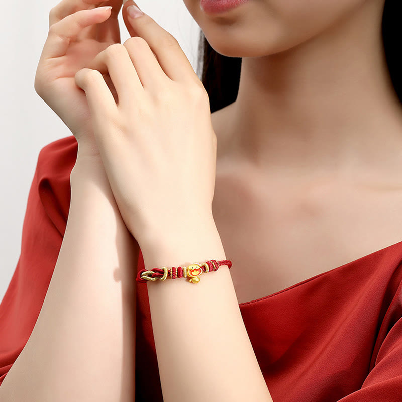 Pulsera de plata de ley 925 con hilo rojo y Buddha Stones , año de la serpiente, corona bonita y fuerza de serpiente