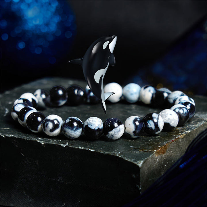 Pulsera protectora de ágata orca con Buddha Stones