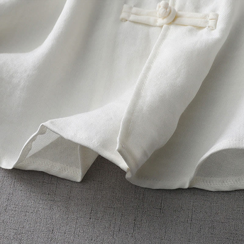 Camisa de manga larga con botones de color liso para mujer con Buddha Stones - image 8