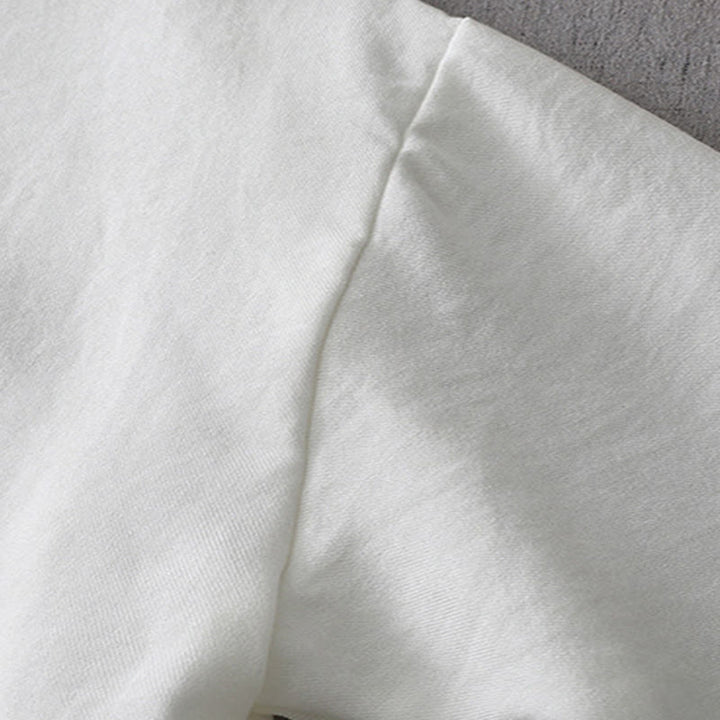 Camisa de mujer de manga larga con botones y estampado de Buddha Stones, color liso. - image 5