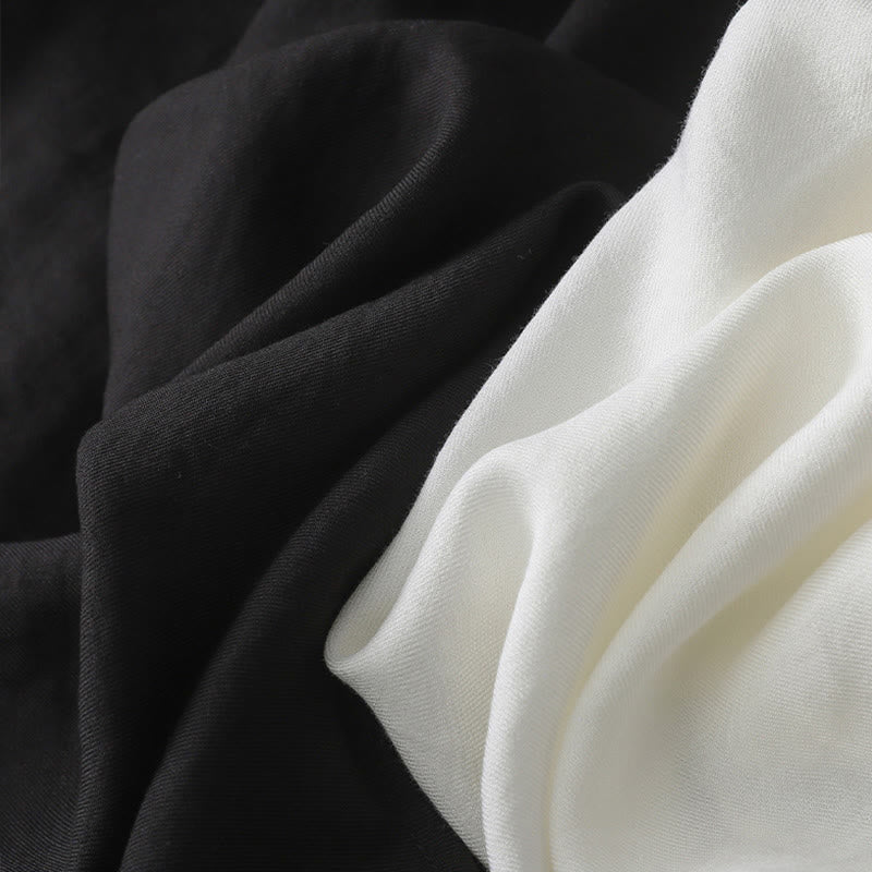 Camisa de manga larga con botones de color liso para mujer con Buddha Stones - image 12