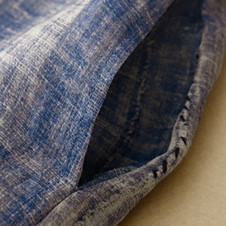 Camisa de algodón de manga larga con botones y efecto tie-dye con Buddha Stones