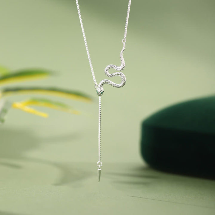 Juego de collar, colgante y pendientes con Buddha Stones en plata de ley 925 y el año de la serpiente