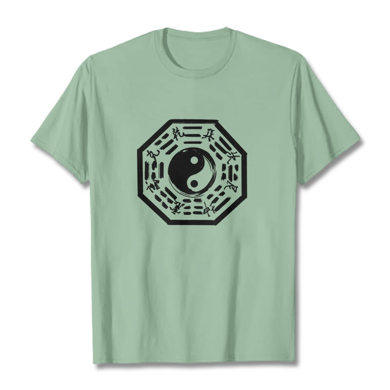 Camiseta de algodón con estampado Ba Gua y Buddha Stones - Verde pálido - 2XL - image 14