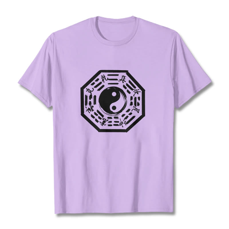 Camiseta de algodón con estampado Ba Gua y Buddha Stones - Ciruela - 2XL - image 16