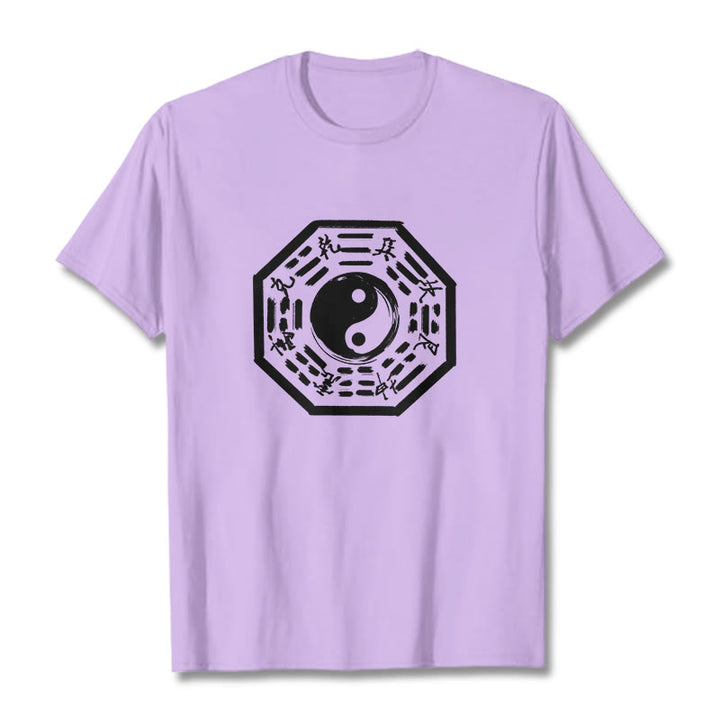 Camiseta de algodón con estampado Ba Gua y Buddha Stones - Ciruela - 2XL - image 16