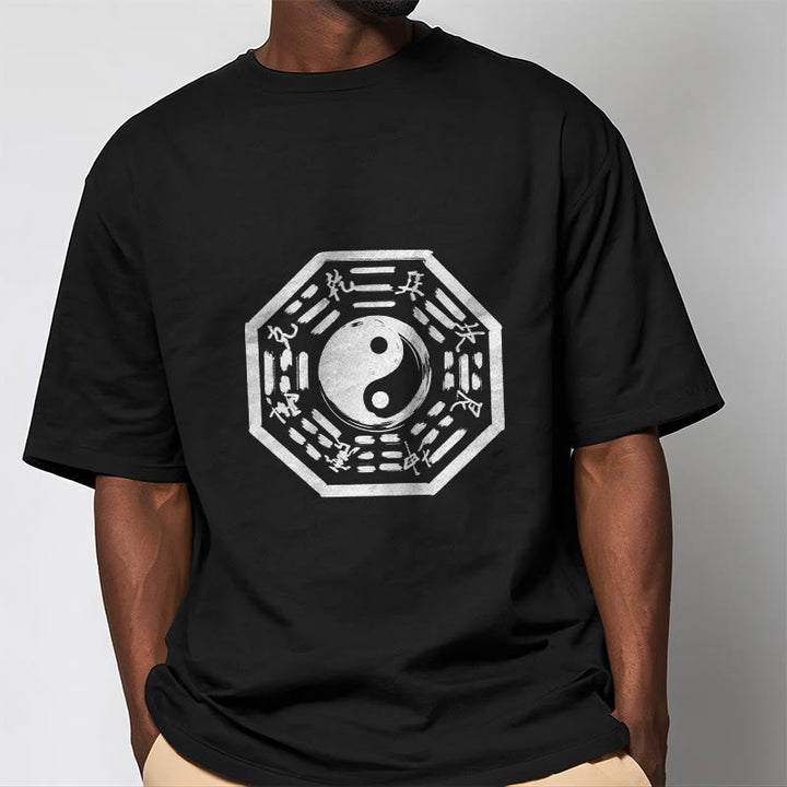 Camiseta de algodón con estampado Ba Gua y Buddha Stones - image 2
