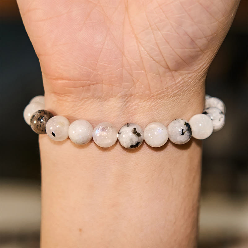 Pulsera de armonía de piedra lunar arcoíris de Buddha Stones