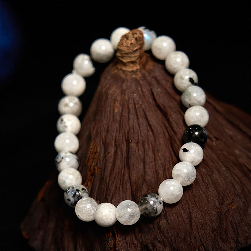 Pulsera de armonía de piedra lunar arcoíris de Buddha Stones