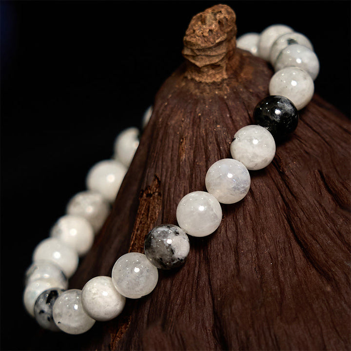 Pulsera de armonía de piedra lunar arcoíris de Buddha Stones