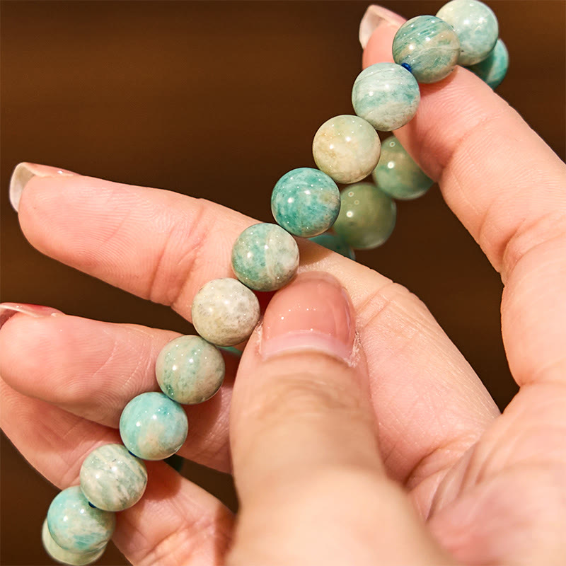 Pulsera de equilibrio positivo de amazonita con Buddha Stones