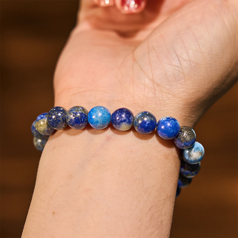 Pulsera de equilibrio positivo de lazurita con Buddha Stones