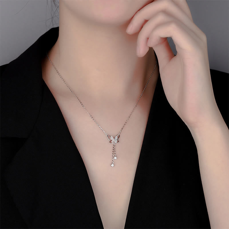 Collar con colgante de mariposa y piedra Tridacna de plata de ley 999 con Buddha Stones - image 9