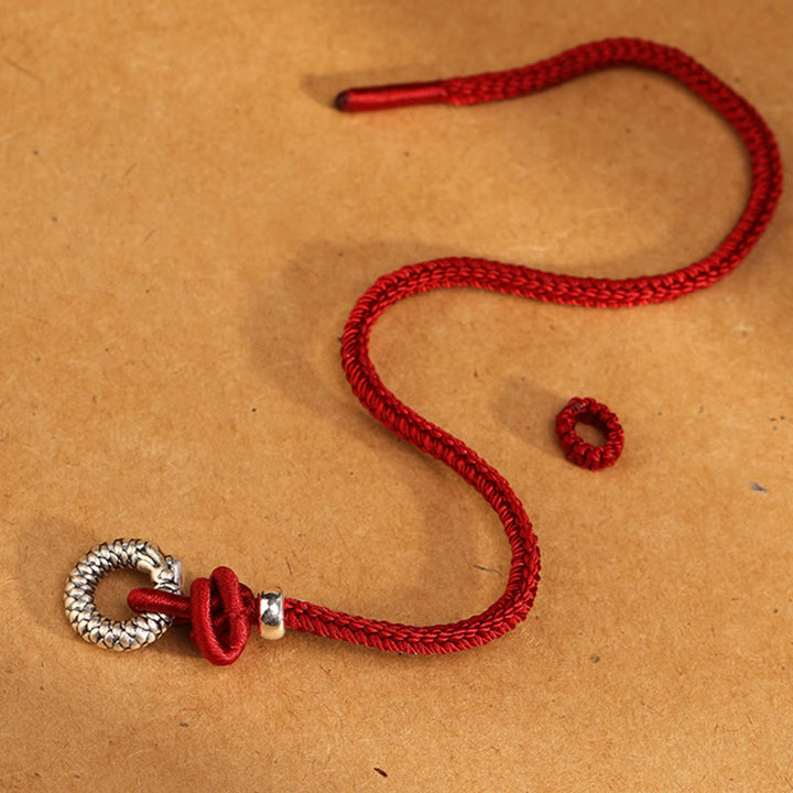 Pulsera de la suerte con hebilla de la paz del año del dragón en plata de ley 999 con Buddha Stones  - image 3