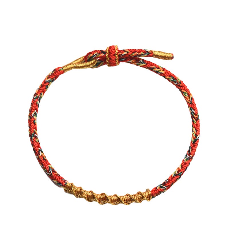 Pulsera trenzada de cuerda con Buddha Stones hechas a mano con el zodíaco chino y la suerte y la fuerza del Buda natal