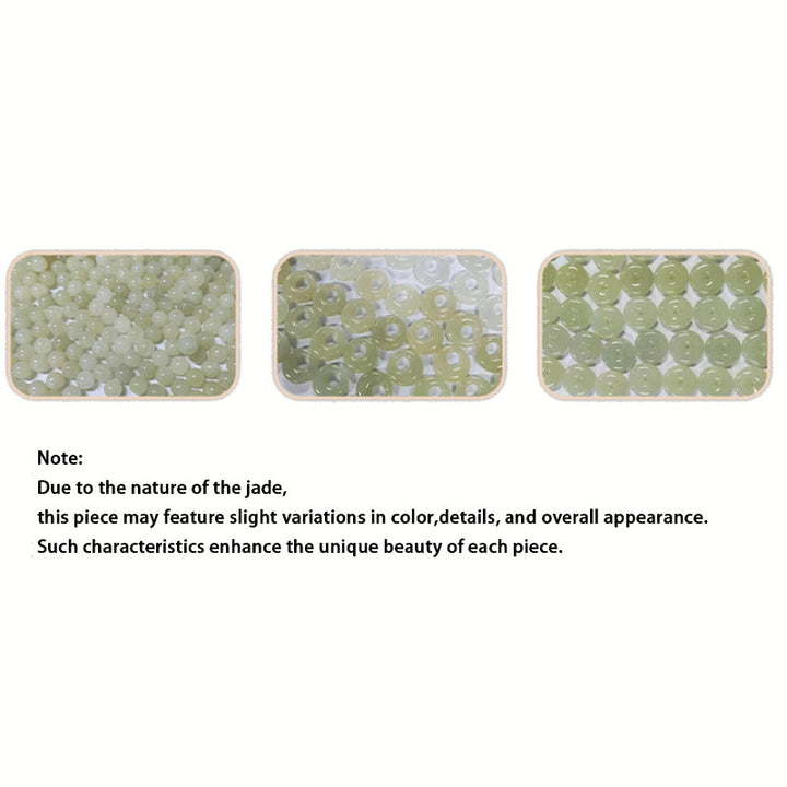 Pulsera de la suerte con hebilla de paz y flor de durazno de jade hetiano natural de plata esterlina 999 con Buddha Stones - image 16