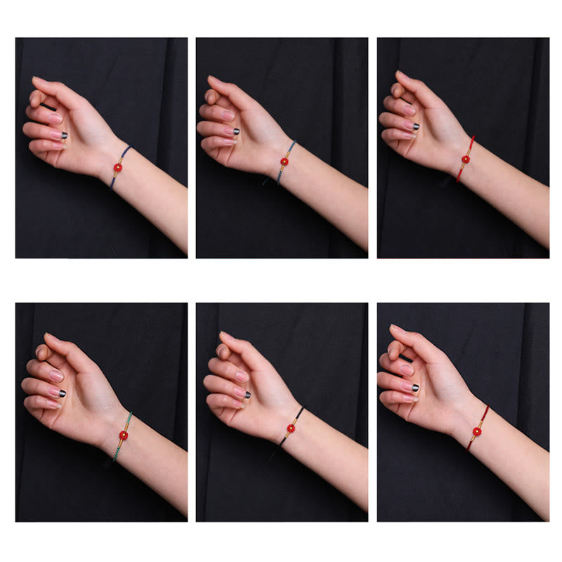 Pulsera de cuerda con diseño de flores en forma de mini cuentas de oro 999 con Buddha Stones para proteger la suerte - image 18