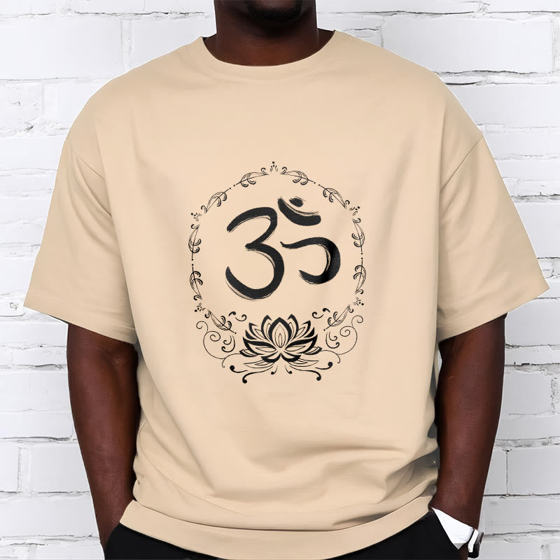 Camiseta de algodón con dibujo de loto OM de Buddha Stones - image 13