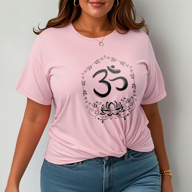 Camiseta de algodón con dibujo de loto OM de Buddha Stones - image 15