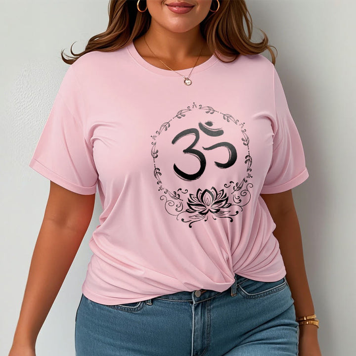 Camiseta de algodón con dibujo de loto OM de Buddha Stones - image 15