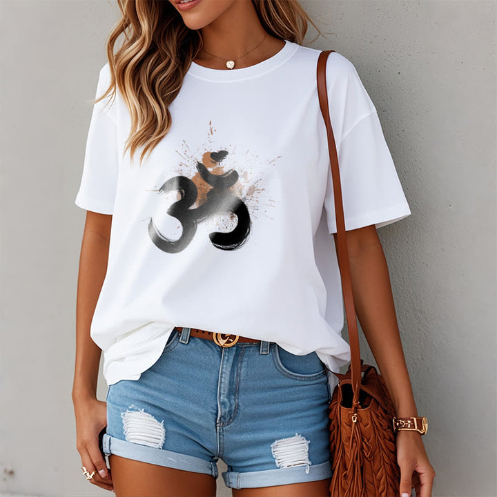 Camiseta de algodón con diseño sánscrito OM de Buddha Stones - image 3