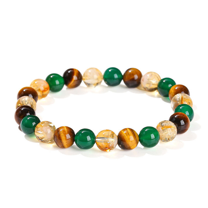Pulsera de protección con cuentas combinadas de citrino, ágata verde y ojo de tigre natural y Buddha Stones - image 13