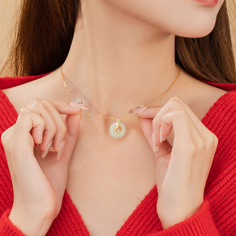 Collar con colgante de plata de ley 925 con Buddha Stones y jade hetiano del zodíaco chino - image 20