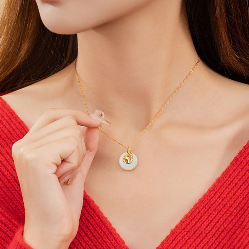 Collar con colgante de plata de ley 925 con Buddha Stones y jade hetiano del zodíaco chino - image 22