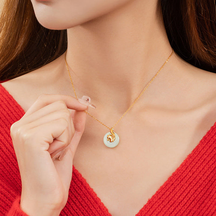 Collar con colgante de plata de ley 925 con Buddha Stones y jade hetiano del zodíaco chino - image 22