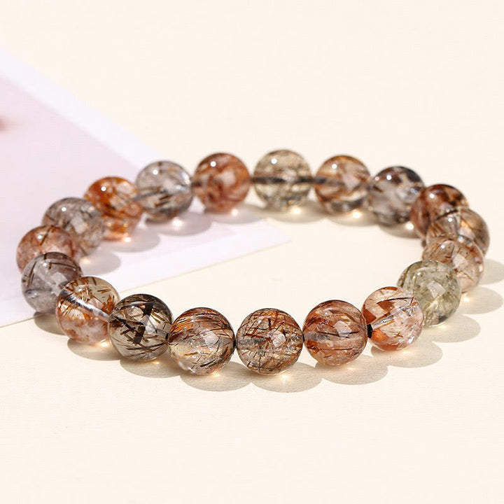 Pulsera de crecimiento positivo con cristales naturales Super Seven de Buddha Stones