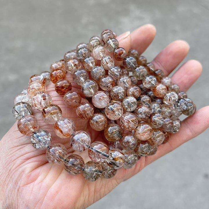 Pulsera de crecimiento positivo con cristales naturales Super Seven de Buddha Stones